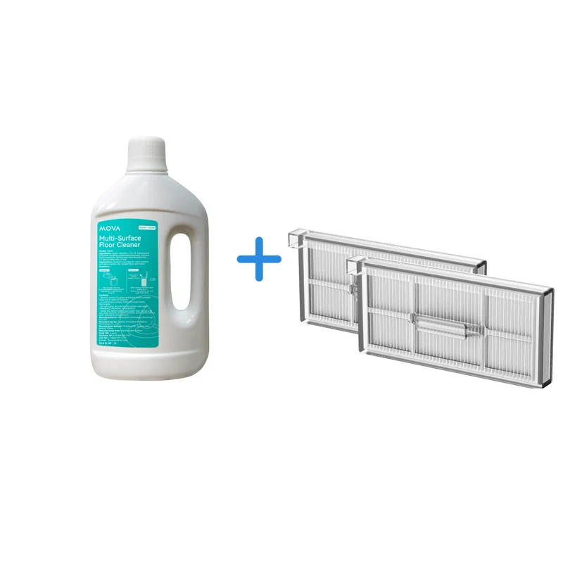Kit detergente pavimenti 1L + filtro polvere per robot aspirapolvere