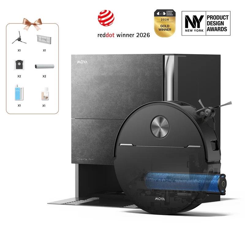 MOVA Z70 Ultra Roller Complete Robot Aspirapolvere Effetto Pietra