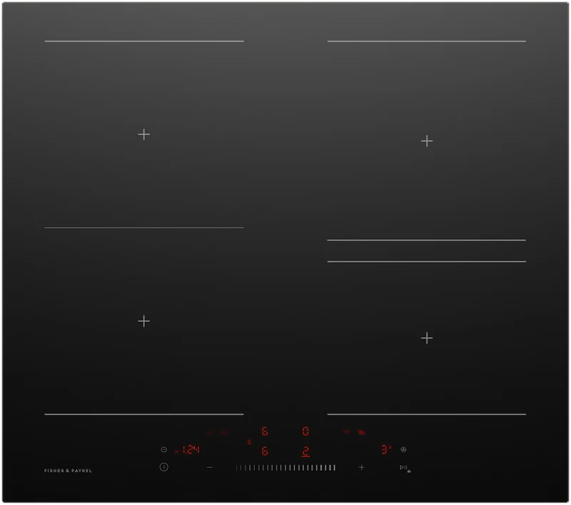 Fisher & Paykel Series 5, 60cm 4 Zone Induction Cooktop Smart Zone, Low Current, Black Glass