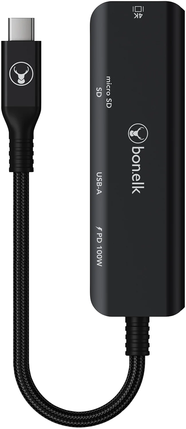 Bonelk Long-Life USB-C 5in1 Multiport Hub (Black)