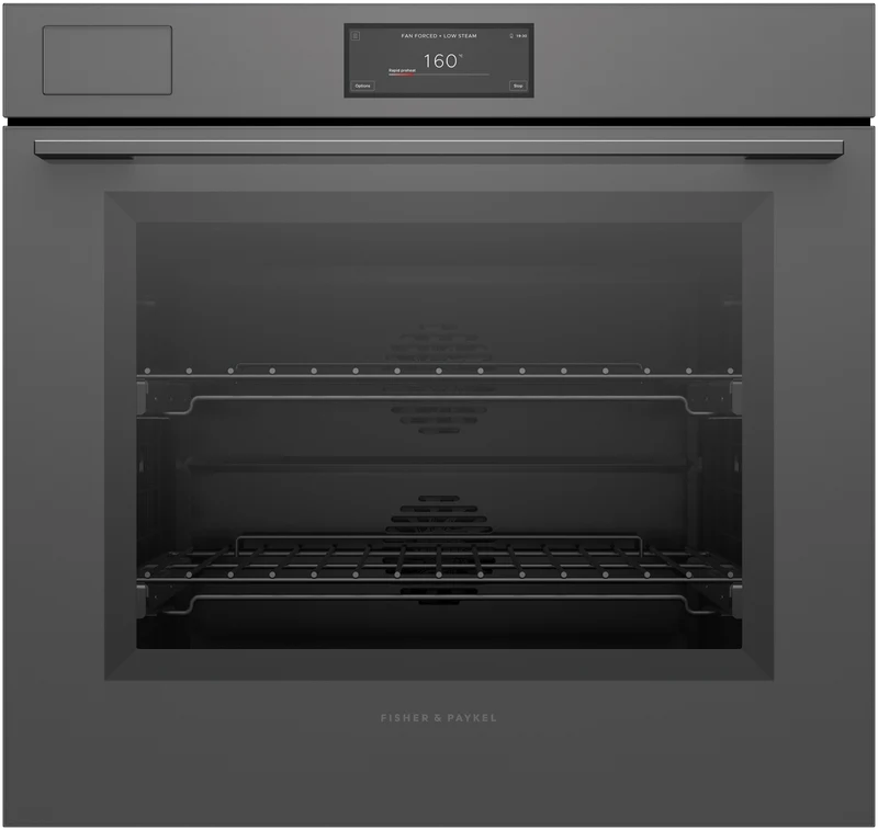 Fisher & Paykel Series 11 Minimal 76cm Pyrolytic Steam Assist Oven, Grey Glass