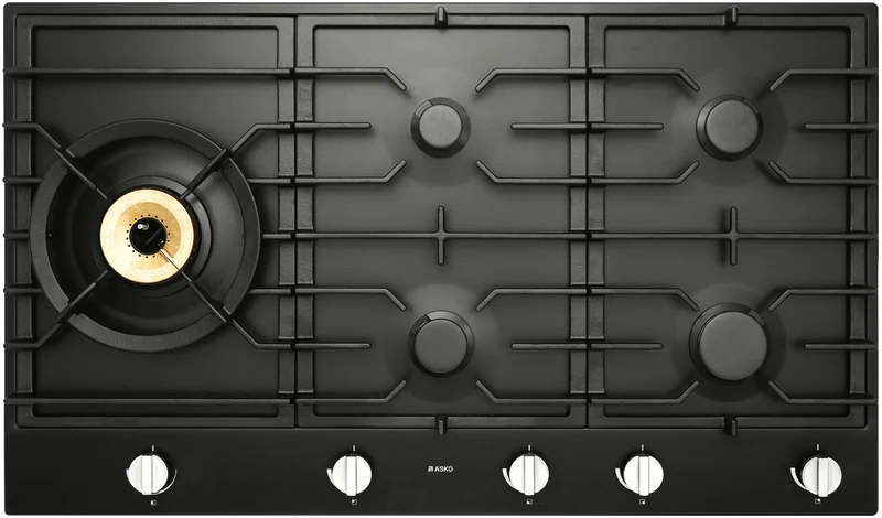 ASKO 90cm Gas Cooktop with Super Flex Wok Burner, Graphite Black