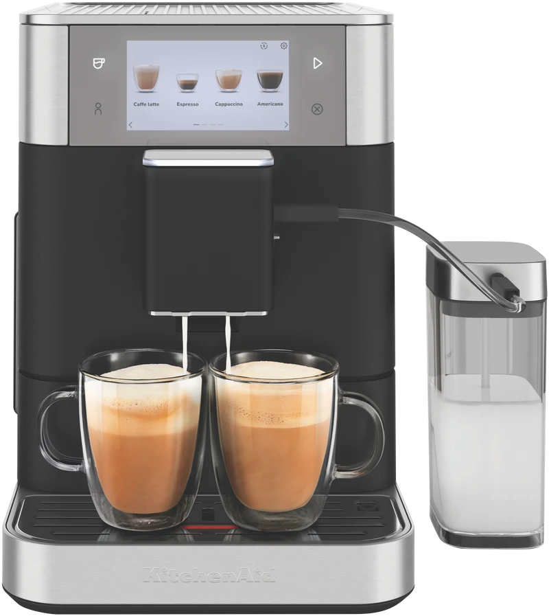 KitchenAid Fully Automatic Espresso Machine With Milk Container Cast Iron Black