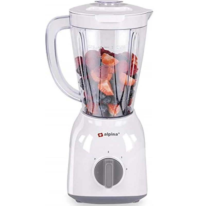 Frullatore 1,5L Potenza 400W con 2 Velocità Lame in Acciaio Inox Resistente Bianco