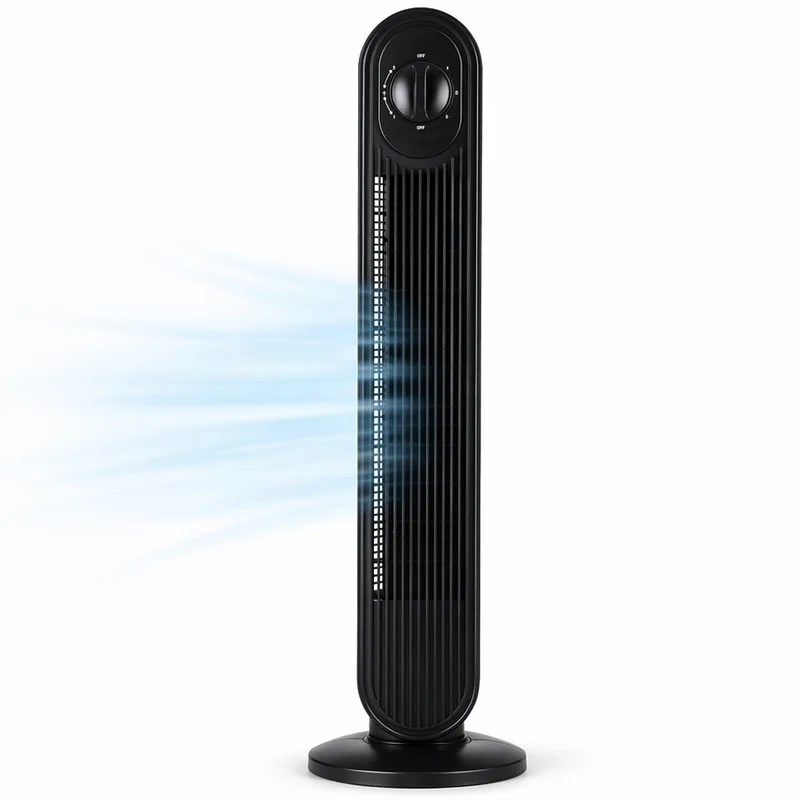 Ventilatore a Torre Raffrescatore Verticale 60 W a 3 Velocità Altezza 79 cm Nero
