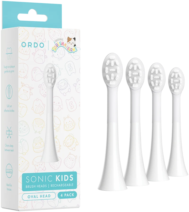 Ordo 4 Pk Sonic Kids Squishmallows Rechargeable Brush Heads White