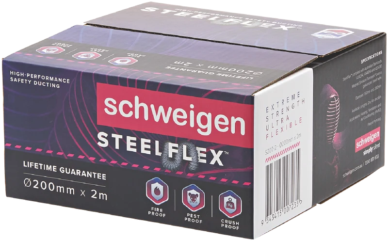 Schweigen 200mm Steelflex Ducting 2m