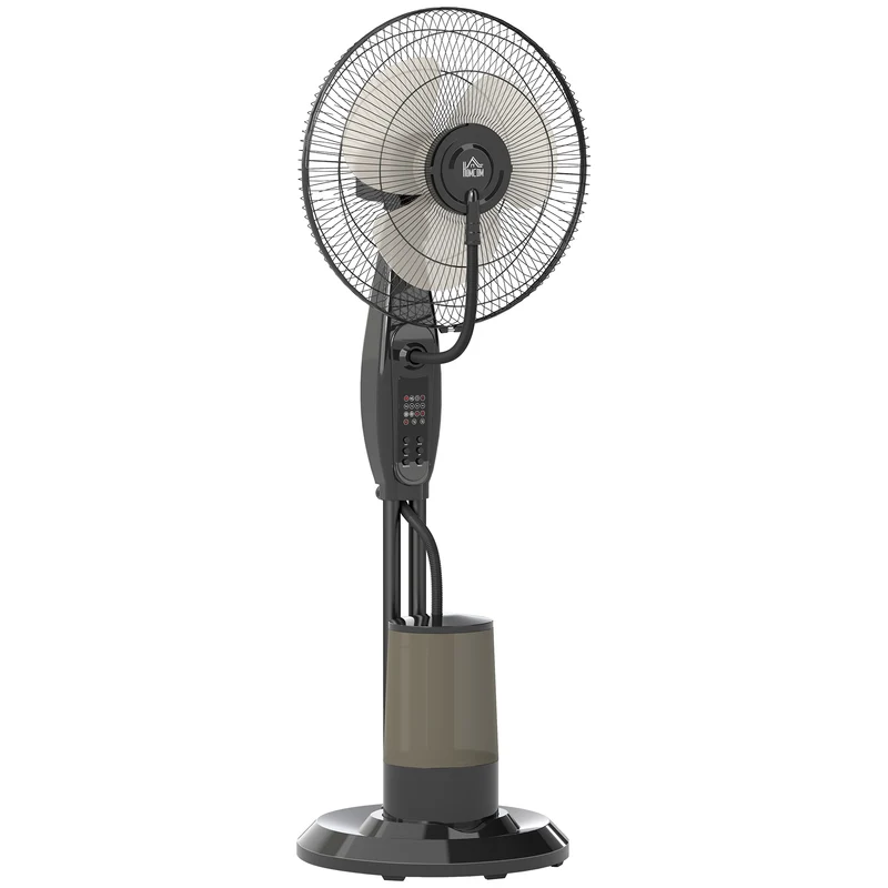 Ventilatore Nebulizzatore con Serbatoio 3,2L 3 Modalità e 3 Velocità Oscillazione 70° Timer Telecomando Nero