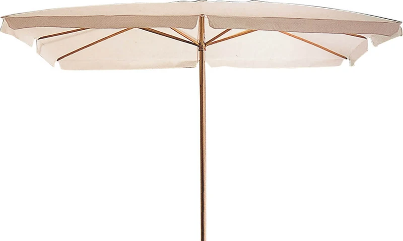 Ombrellone da Giardino 3x4 m Palo Ø48 mm in Legno Bauer Bianco Seconda Scelta