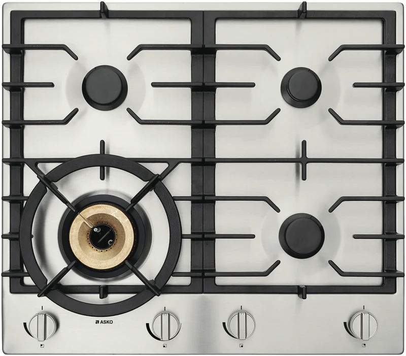 ASKO 60cm 4 Burner Gas Cooktop - Stainless Steel