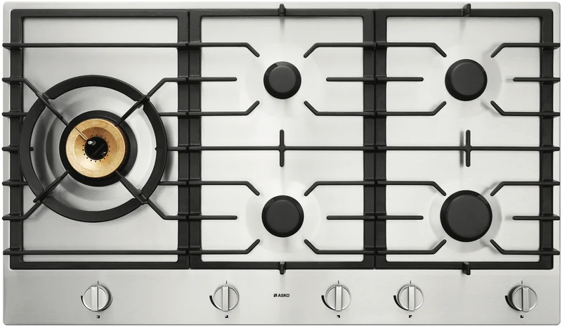ASKO 90cm 5 Burner Gas Cooktop - Stainless Steel