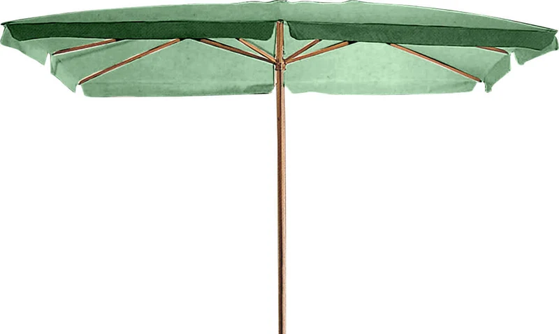 Ombrellone da Giardino 2x3 m Palo Ø48 mm in Legno Bauer Verde Seconda Scelta
