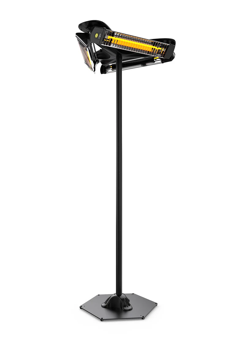 Stufa Elettrica Riscaldatore Infrarossi IP65 Girosole 3x1200W con Palo