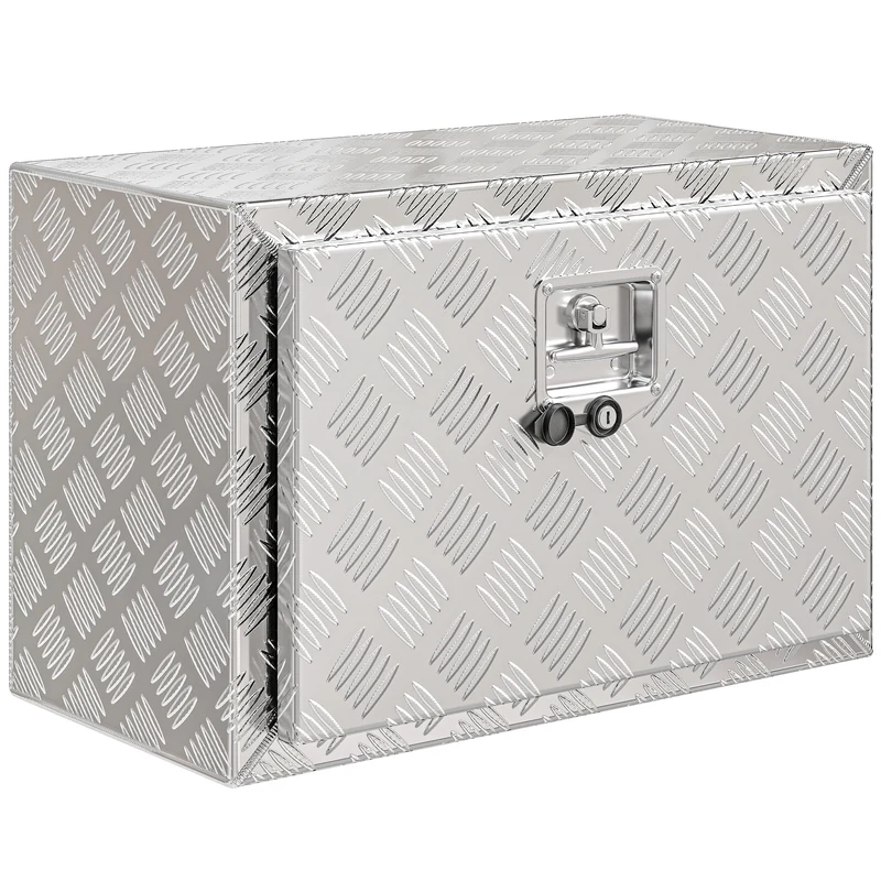 Cassetta degli Attrezzi Box Portautensili 60,9x35,5x40,6cm in Alluminio Argento