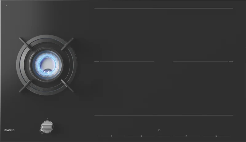 ASKO 90cm Duo Fusion Combined Gas and Induction Cooktop - Black