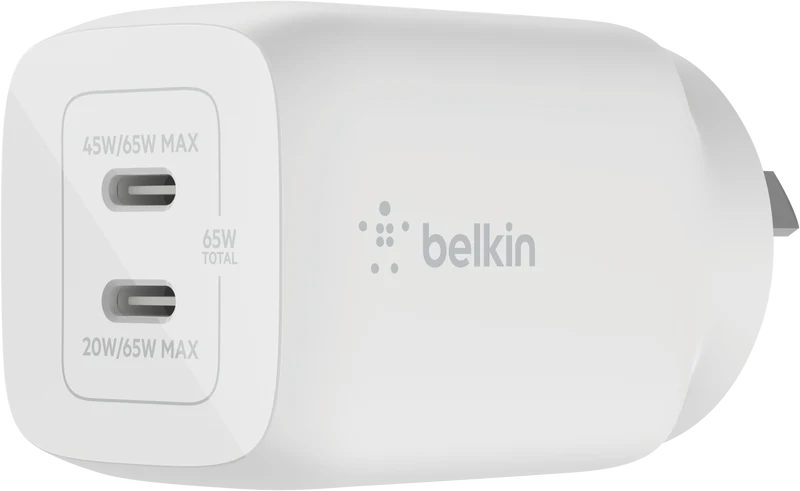 Belkin Dual USB-C GaN Wall Charger with PPS 65W