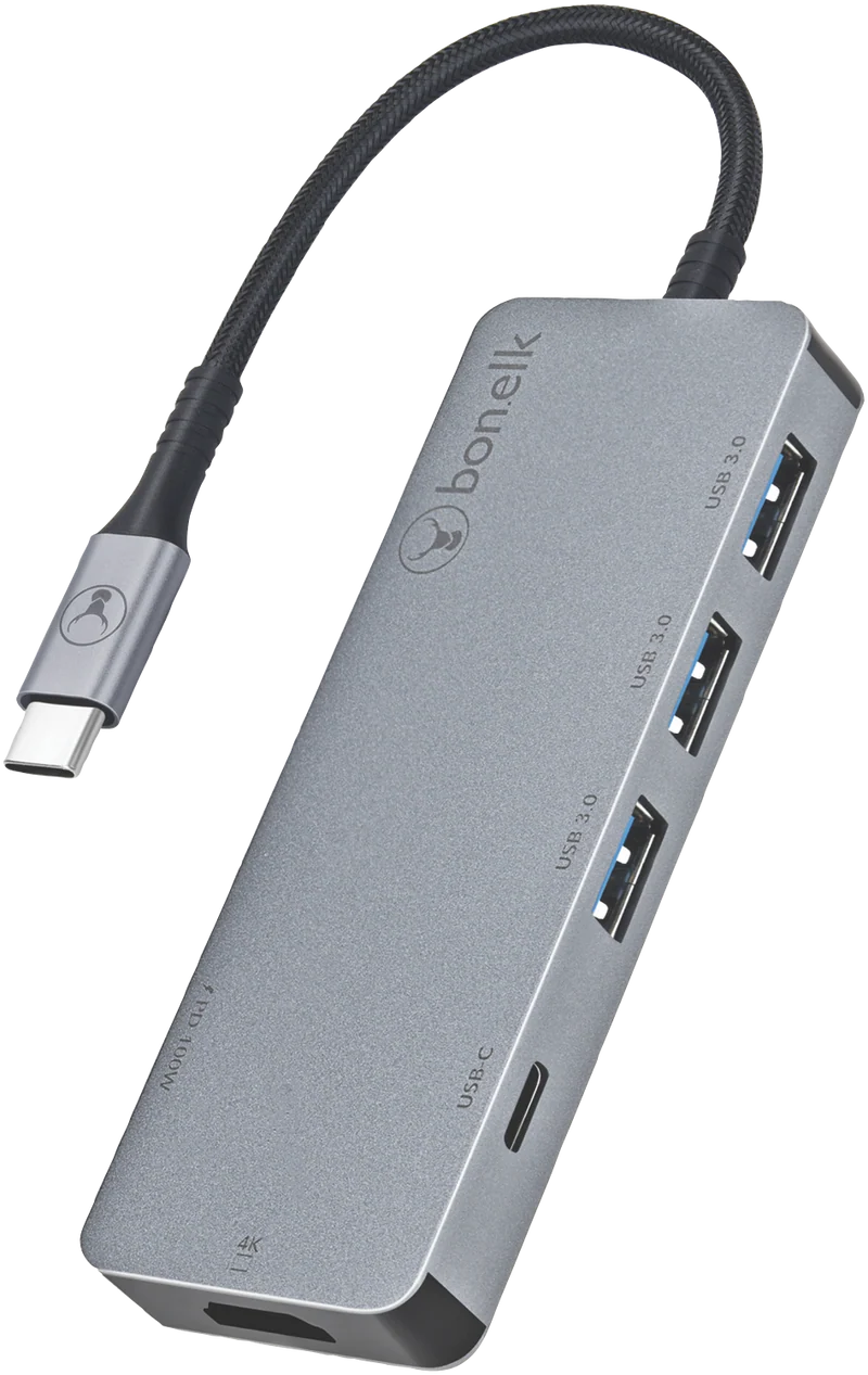 Bonelk Long-Life USB-C to 6 in 1 Multiport Hub