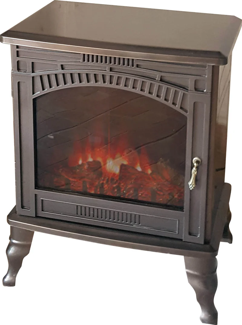 Stufa Elettrica da Pavimento Effetto Fiamma 2000W Vannini Revè Bronzo