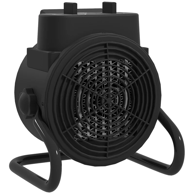 Riscaldatore Elettrico e Regolabile a 3 Modalità 21,5x15,8x22 cm in PP e PA Ignifugo Nero