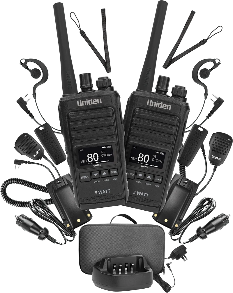 Uniden 5W UHF CB Handheld Radio - Twin Pack