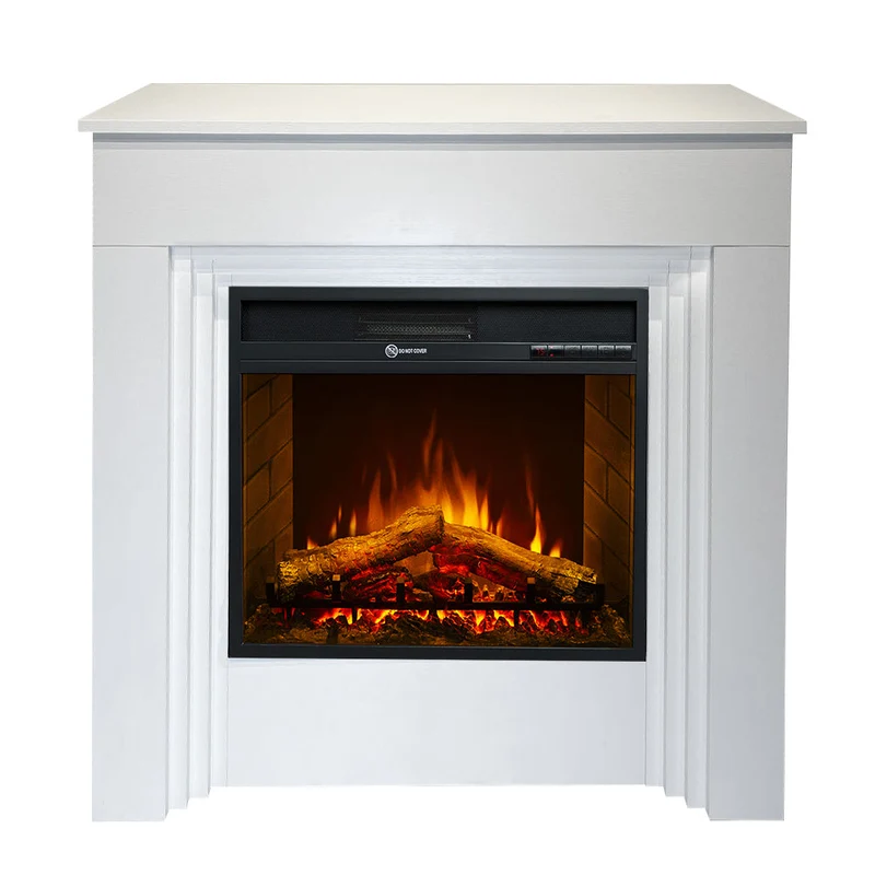 Camino Elettrico da Terra 96x35x96 cm Bellini in Legno Bianco
