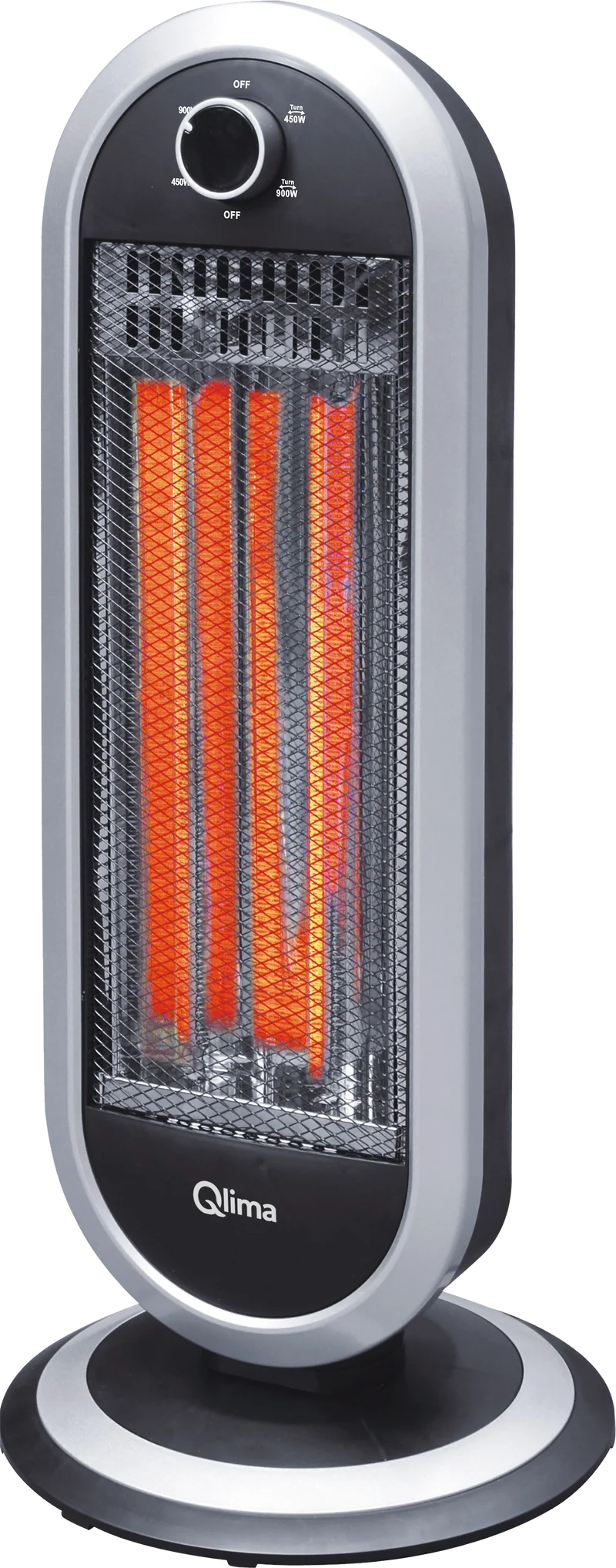 Stufa Alogena 900W 3 Elementi Qlima EIH 2009 Oscillante Nero