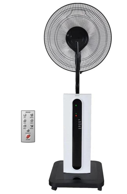 Ventilatore a Piantana da Interno con Nebulizzatore ad Acqua Jessen Bianco e Nero