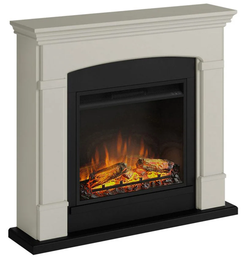 Camino Elettrico da Pavimento Effetto Fiamma 1500W Tagu Helmi Beige Chiaro