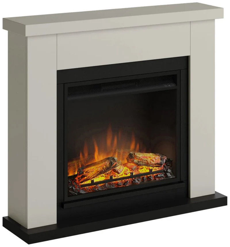 Camino Elettrico da Pavimento Effetto Fiamma 1500W Tagu Frode Beige Chiaro