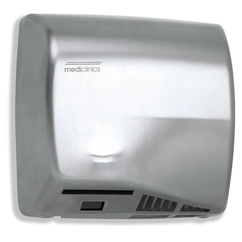 Asciugamani Elettrico Aria Calda Automatico in Acciaio Satinato Mediclinics Speedflow M06Acs