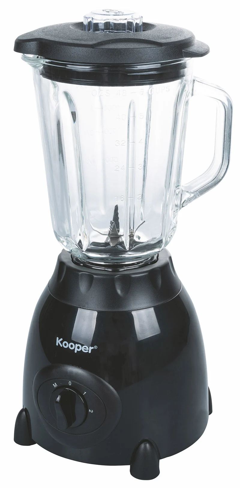Frullatore Elettrico 500W Bicchiere 1,5 Litri 2 Velocità Kooper Nero